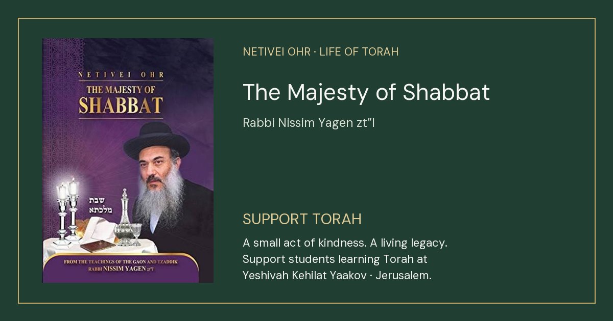 The Majesty of Shabbat cover — Support Torah at Yeshivah Kehilat Yaakov